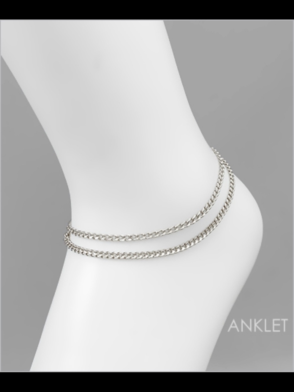 Silver Double Chain Anklet